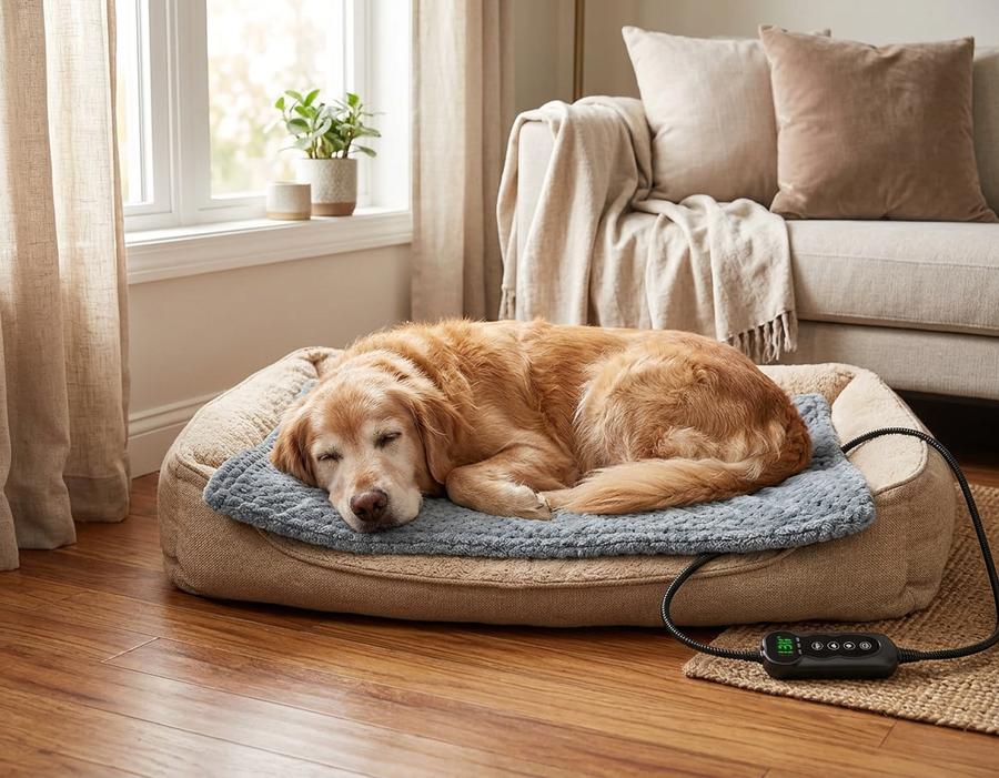 Heated cat pad with temperature controller